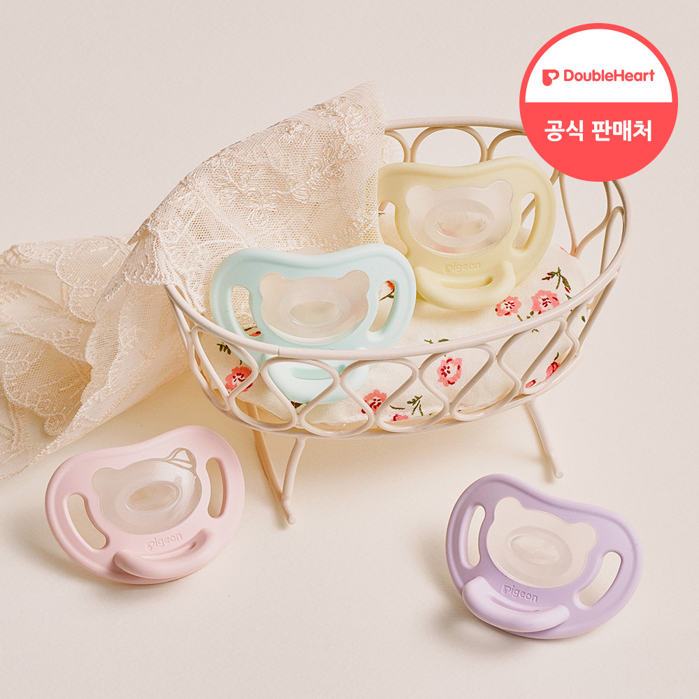 [더블하트] [1+1] 올실리콘 통잠 쪽쪽이 노리개젖꼭지 소프트버디 3종 (S/M/L) 가제손수건 증정